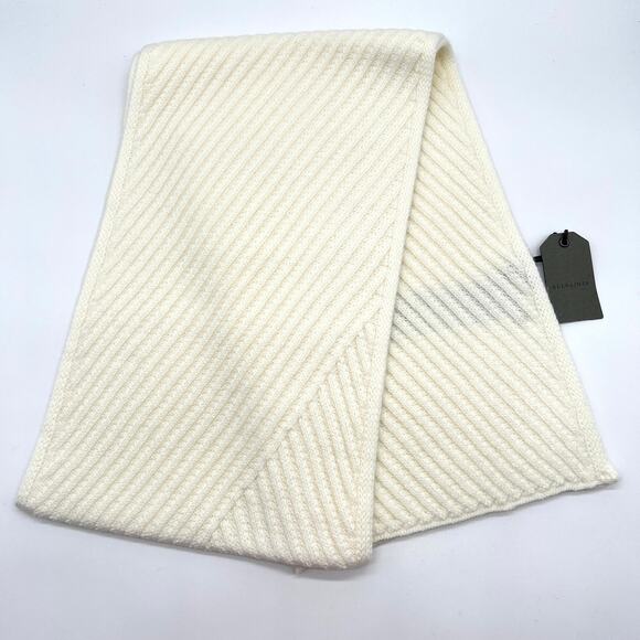 ALLSAINTS Traveling Rib Scarf Women Cream One Size Cozy Wool Blend Gift NEW - Picture 6 of 7